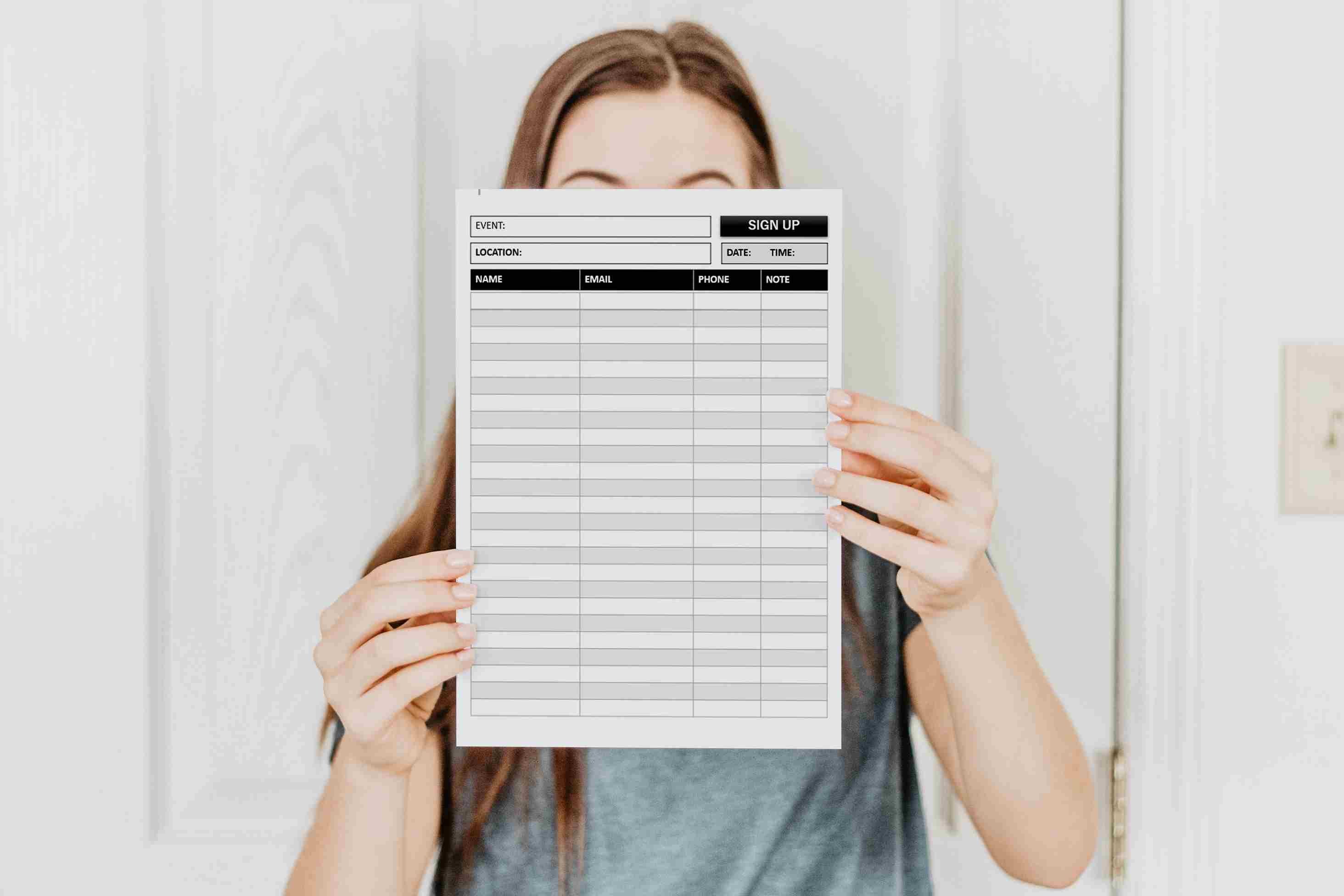 Sign Up List Template